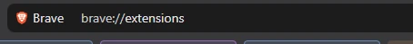 Address bar with the browser's extensions page address typed in